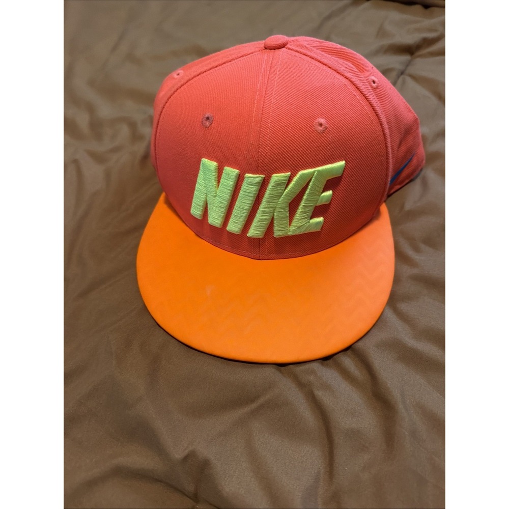 Nike True Snapback Hat Orange Lime Green One Size Rare